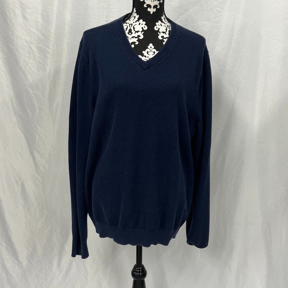 Navy 100% Cotton V Neck Sweater from Nordstrom